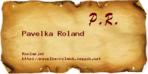 Pavelka Roland névjegykártya